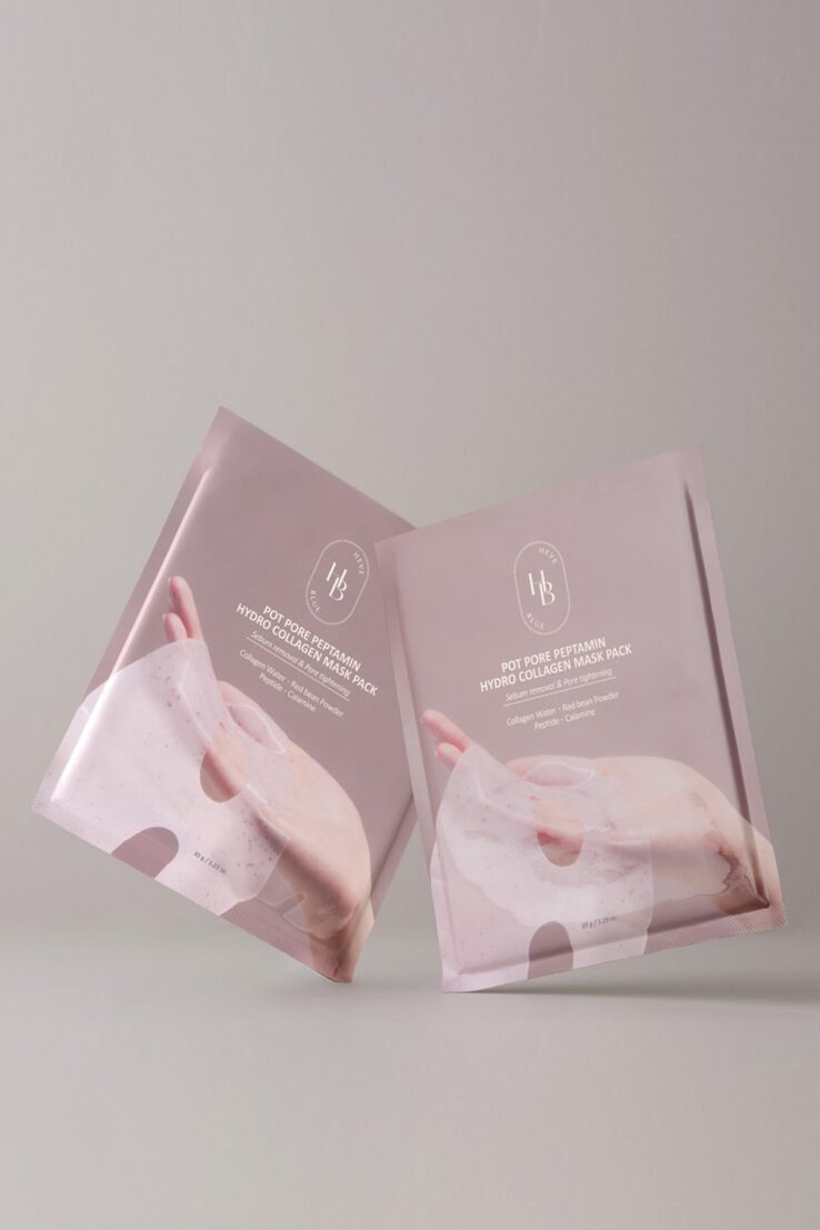 敷後變透明 第二朝毛孔緊緻有光澤~ 韓國 HEVEBLUE Pot Pore Peptamin Hydro Collagen Mask Pack 天然紅豆深層收毛孔膠原蛋白果凍面膜 4片裝 - 2種選擇
