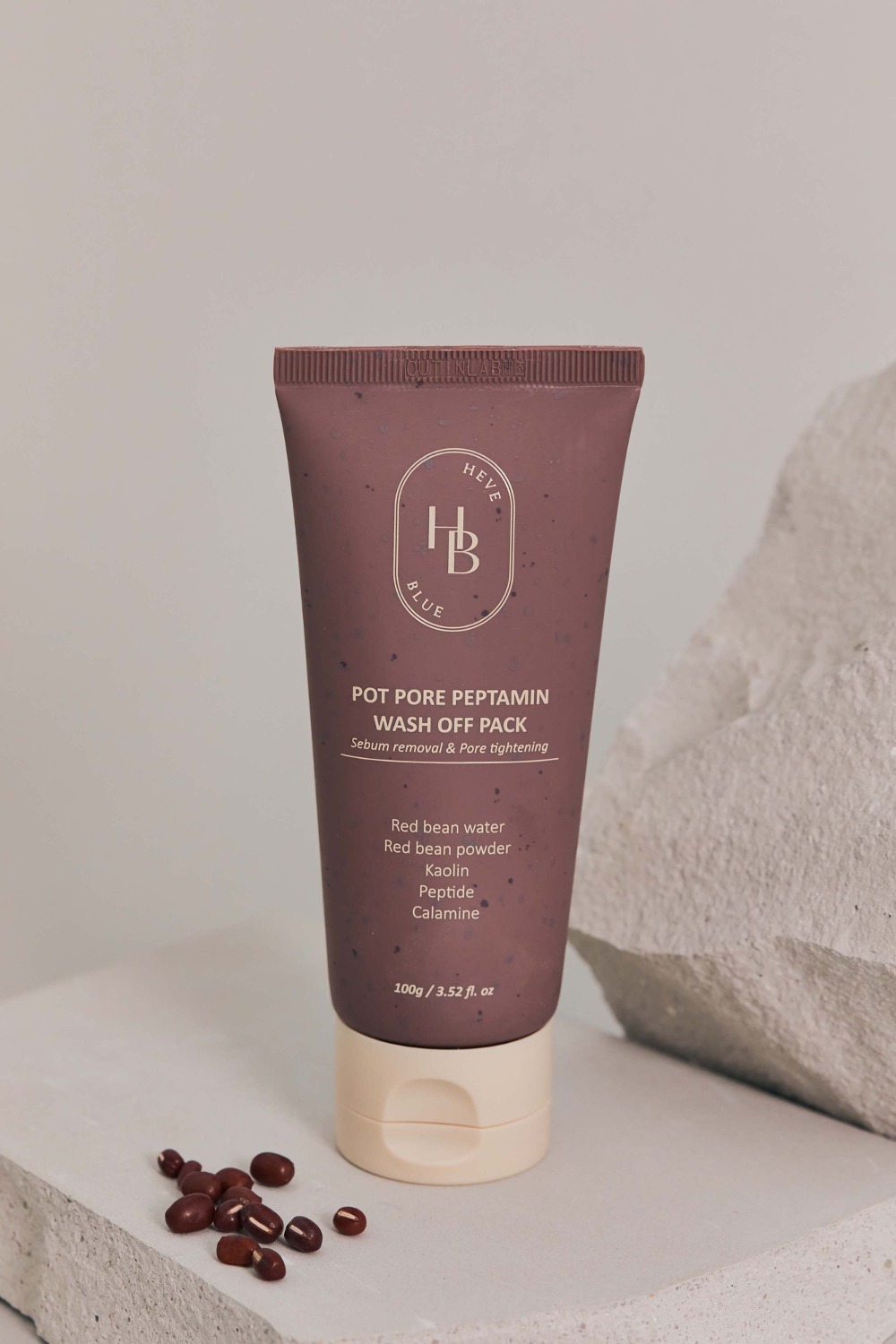 10分鐘毛孔護理~韓國 HEVEBLUE Pot Pore Peptamin Wash Off Pack 紅豆胜肽收毛孔深清泥膜 - 100g 10分鐘毛孔護理~韓國 HEVEBLUE Pot Pore Peptamin Wash Off Pack 紅豆胜肽收毛孔深清泥膜 - 100g