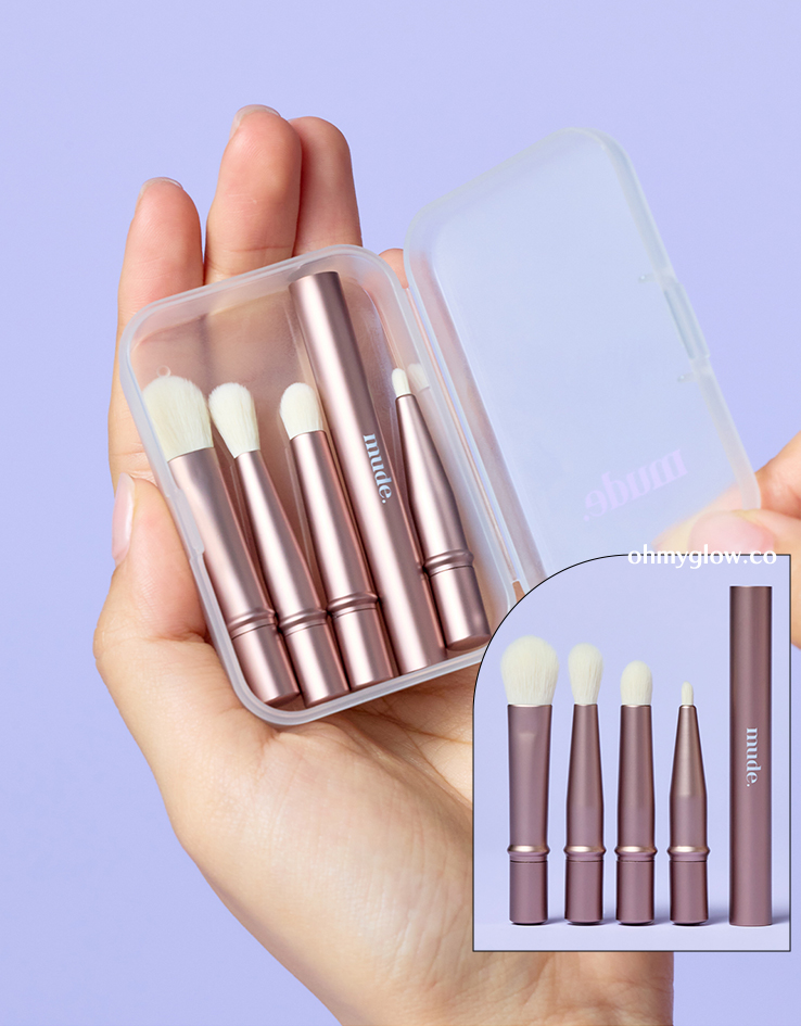 韓國 Mude Travel Mini Brush Set 超迷你旅行掃具4件套裝連收納盒