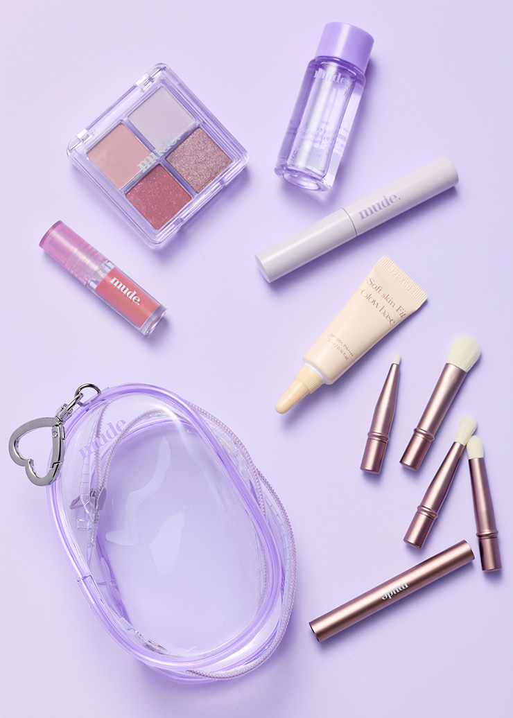 韓國 Mude Travel Mini Brush Set 超迷你旅行掃具4件套裝連收納盒