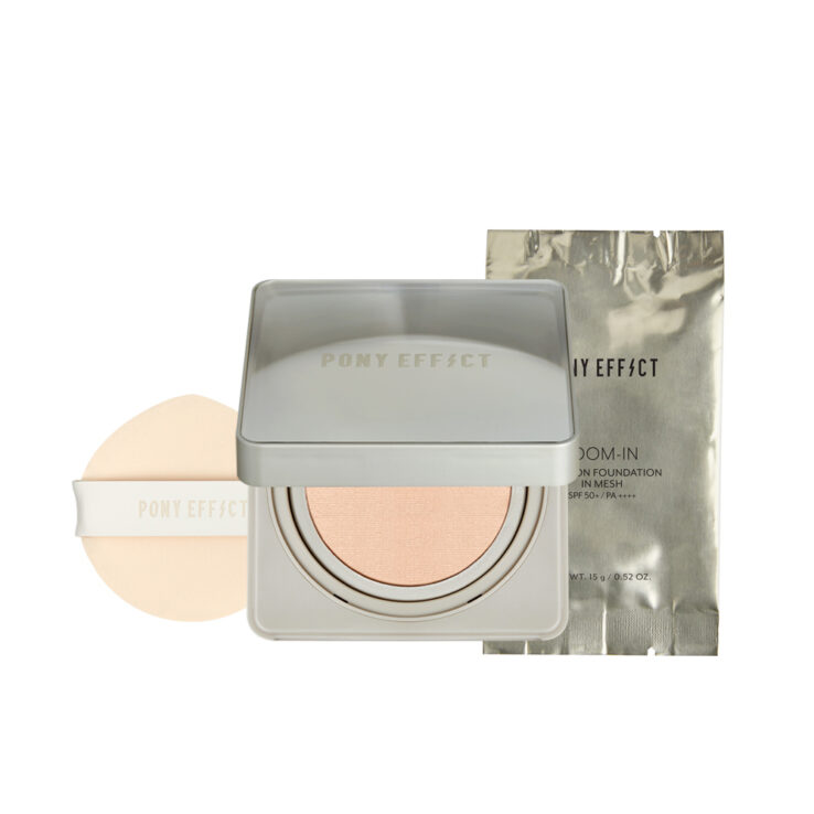 韓國 Pony Effect Zoom-In Cushion Foundation In Mesh SPF50+ PA++++ 小魔鏡零暗沉柔霧持久網紗氣墊 - 3色選擇