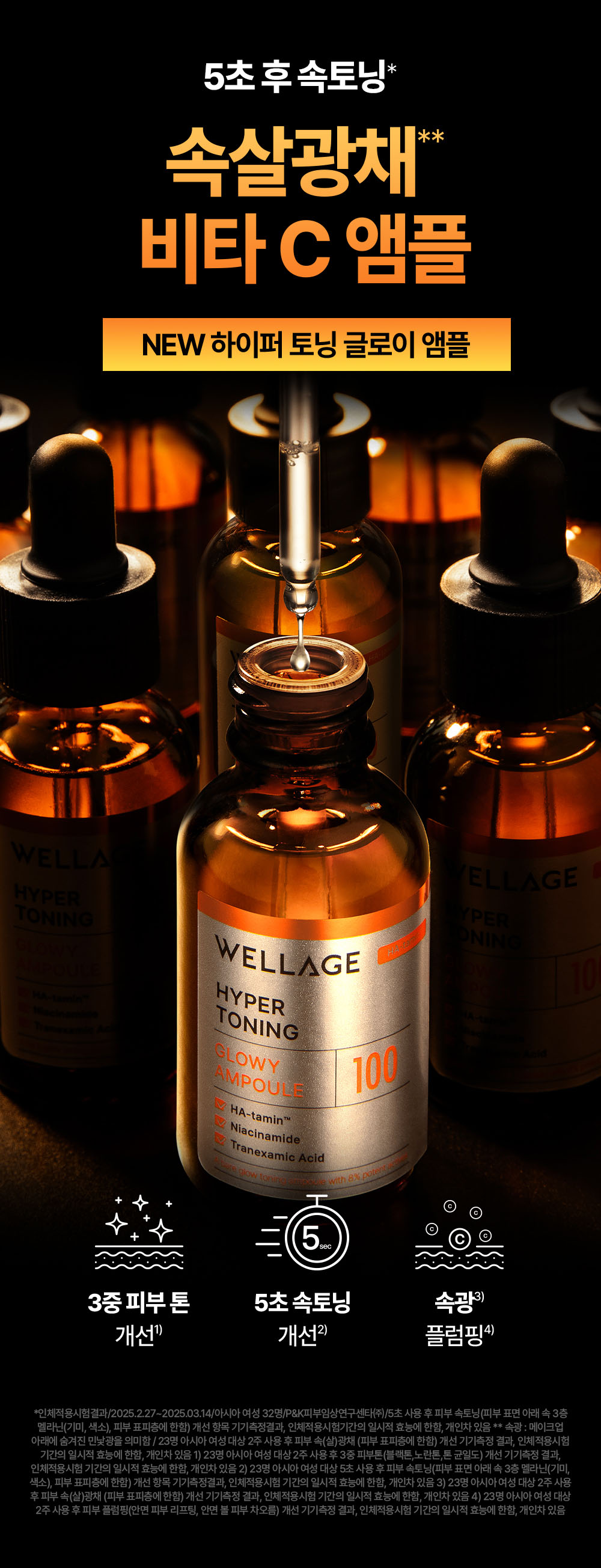肌底光采~韓國 Wellage Hyper Toning Glow Ampoule 傳明酸X穀胱甘肽X維B3美白安瓶精華 - 30ml
