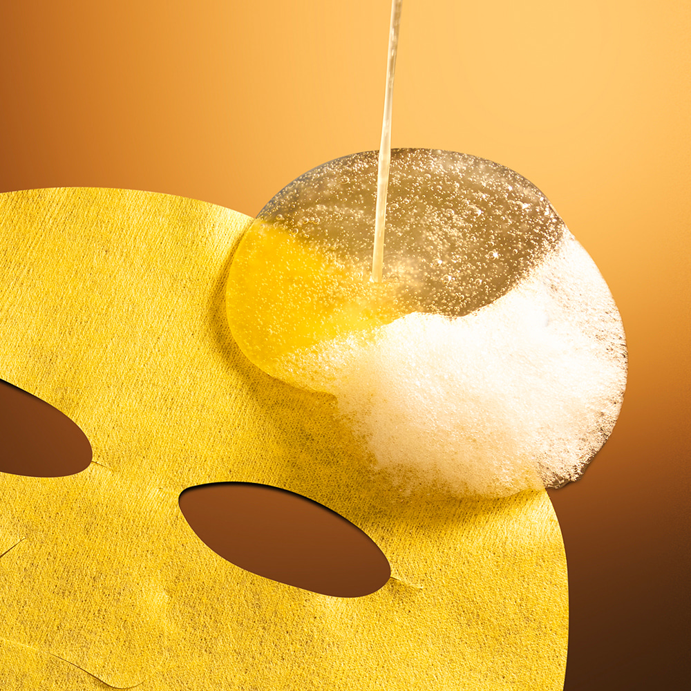 用後Keep到100小時水潤光澤～韓國 Wellage Hyper Toning Vita C Bubble Mask 100%純穀胱甘肽X維C超提亮美白氣泡面膜 一盒5片裝 - 2種選擇