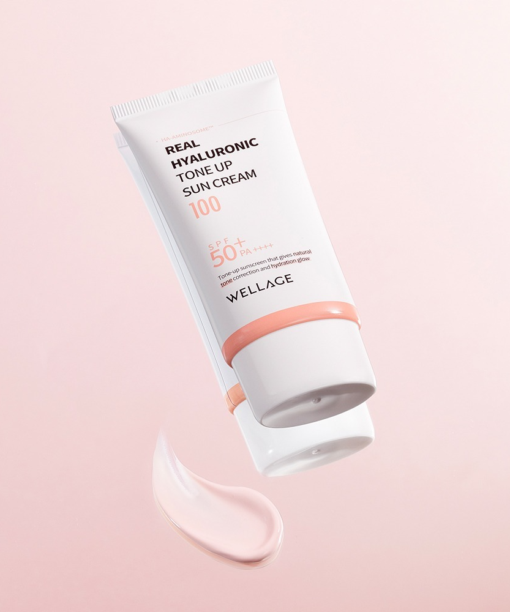 韓國 GlowPick🏆 Wellage Real Hyaluronic Tone Up Sun Cream SPF 50+ PA++++ 高效水潤透明質酸X自然提亮X防汗防曬 - 50ml