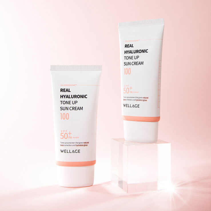 韓國 GlowPick🏆 Wellage Real Hyaluronic Tone Up Sun Cream SPF 50+ PA++++ 高效水潤透明質酸X自然提亮X防汗防曬 - 50ml