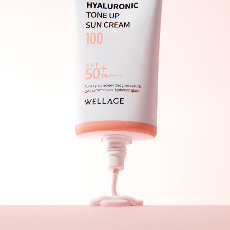 韓國 GlowPick🏆 Wellage Real Hyaluronic Tone Up Sun Cream SPF 50+ PA++++ 高效水潤透明質酸X自然提亮X防汗防曬 - 50ml