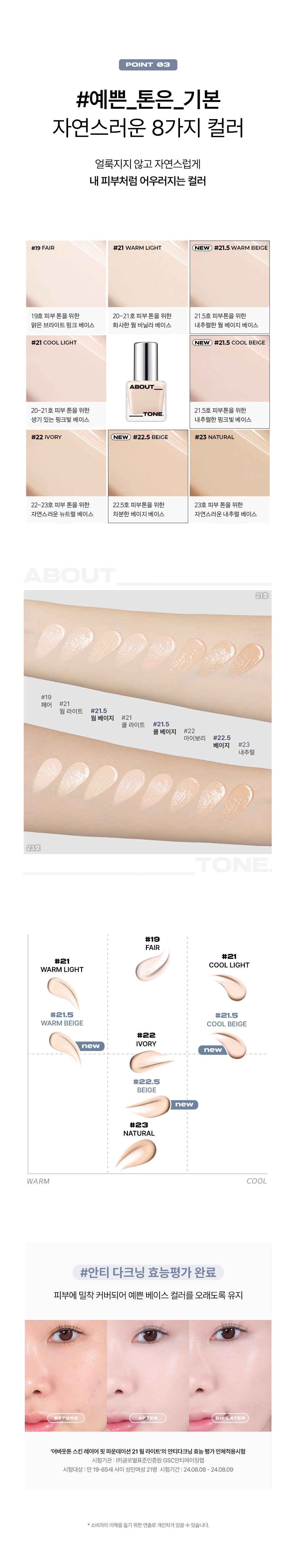 新增色號🏆No.1霧面粉底~韓國 About Tone Skin Layer Fit Foundation SPF30 PA++ 24小時持久半霧面絲滑無瑕粉底液 - 5色選擇