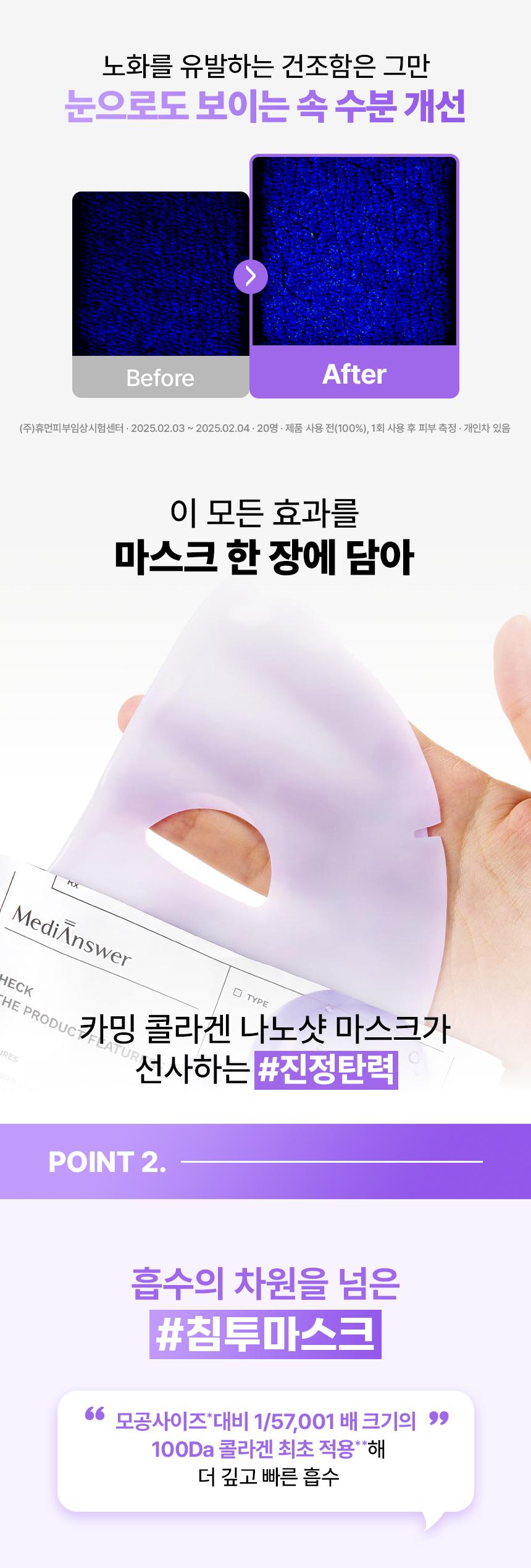 專利吸收技術 + 300Da 專利超細分子納米膠原 毛孔X鎮靜X保濕 3合1 韓國 MediAnswer Calming Collagen Nanoshot Mask 膠原蛋白 X 鎮靜彈力果凍面膜 一盒5片裝 - 2種選擇