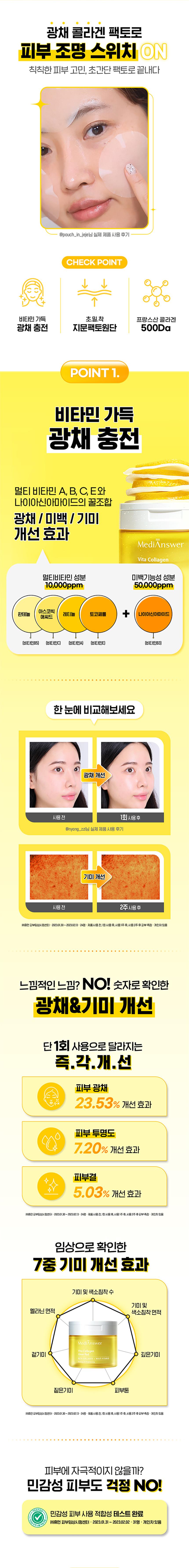 去暗沉鬆弛~韓國 MediAnswer Vita Collagen Glow Pad 膠原蛋白 X 維C淨白亮膚緊緻保濕爽膚棉片 - 80片裝