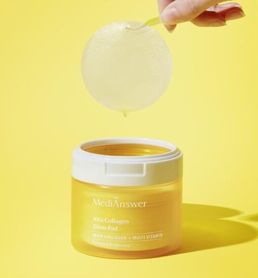 去暗沉鬆弛～韓國 MediAnswer Vita Collagen Glow Pad 膠原蛋白 X 維C淨白亮膚緊緻保濕爽膚棉片 - 80片裝