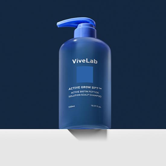 防脫去油垢頭臭～韓國科研頭皮育髮專長 ViveLab Active Biotinpeptide Solution Scalp Shampoo 清爽油性頭皮抗脫髮生物素B7藍色洗髮露(1000ml/550ml/70ml) - 3種選擇