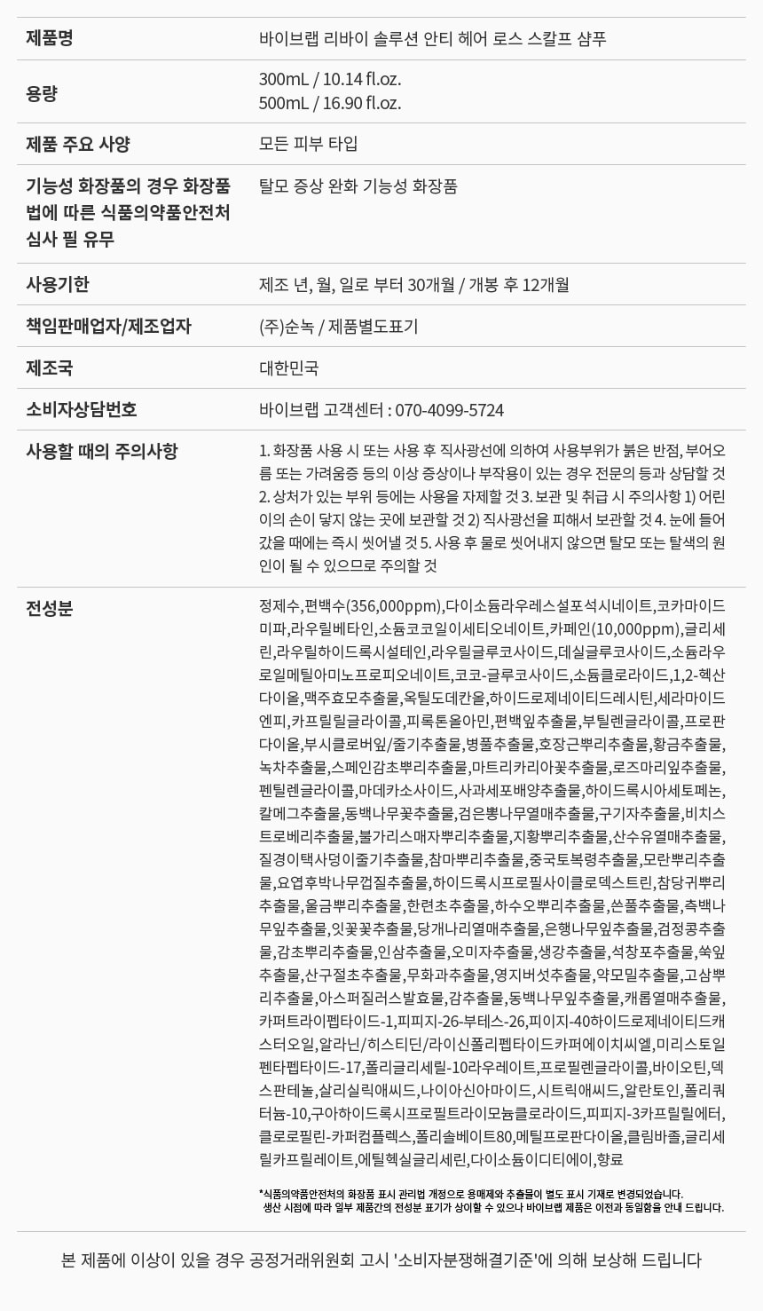 4週阻截脫髮～韓國 ViveLab 回購No.1 Revi Solution Anti Hair Loss Scalp Shampoo 專利防脫護頭皮綠色洗髮露 (500ml/300ml/60ml) - 3種選擇