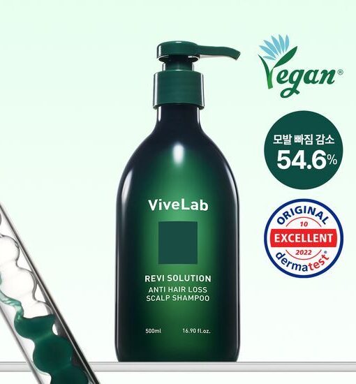 4週阻截脫髮～韓國 ViveLab 回購No.1 Revi Solution Anti Hair Loss Scalp Shampoo 專利防脫護頭皮綠色洗髮露 (500ml/300ml/60ml) - 3種選擇