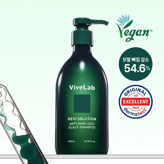 4週阻截脫髮～韓國 ViveLab 回購No.1 Revi Solution Anti Hair Loss Scalp Shampoo 專利防脫護頭皮綠色洗髮露 (500ml/300ml/60ml) - 3種選擇