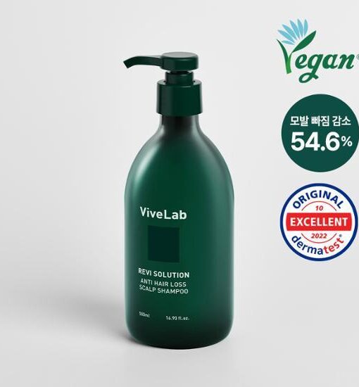 4週阻截脫髮～韓國 ViveLab 回購No.1 Revi Solution Anti Hair Loss Scalp Shampoo 專利防脫護頭皮綠色洗髮露 (500ml/300ml/60ml) - 3種選擇