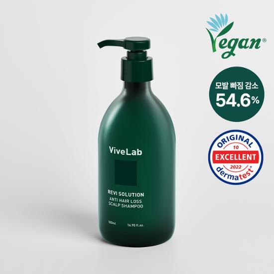 4週阻截脫髮～韓國 ViveLab 回購No.1 Revi Solution Anti Hair Loss Scalp Shampoo 專利防脫護頭皮綠色洗髮露 (500ml/300ml/60ml) - 3種選擇