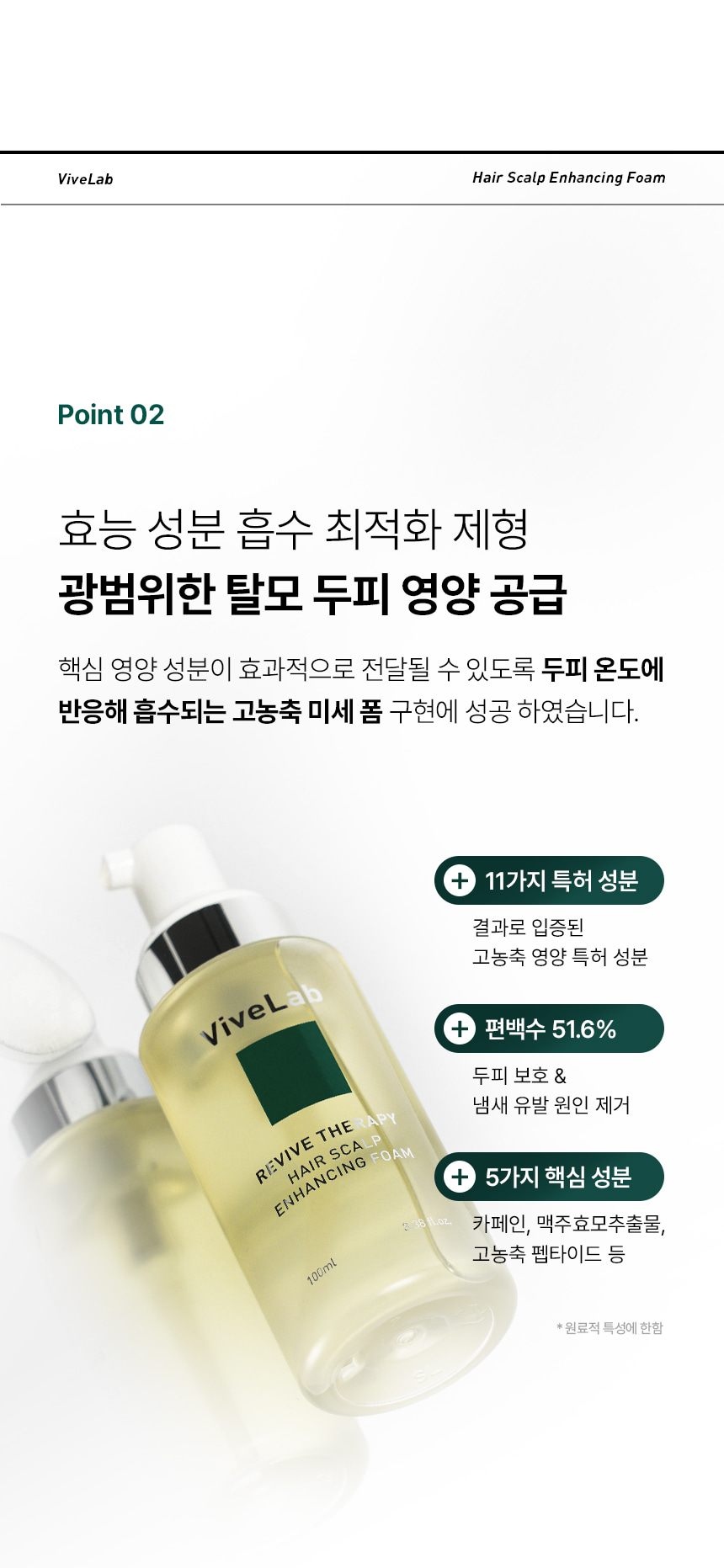 韓國防脫生髮頭皮專家 ViveLab Revive Therapy Hair Scalp Enhancing Foam 煥活頭皮修復高濃縮泡泡營養液 (100ml/33ml) - 2種選擇