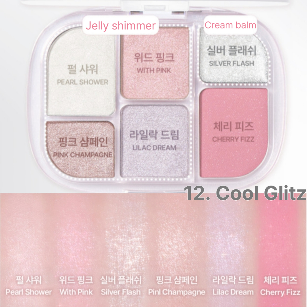 FW新色#11入!GlowPick🏆 胭脂X眼影X高光 3 In 1! WakeMake Soft Sheer Multi Palette 6色多用途綜合盤(#01-11) - 11色調選擇