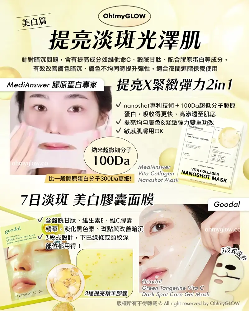 會變透明嘅Magic Mask ep2 韓國膠原果凍面膜 1夜養成水光肌 提亮淡斑光澤肌 膠原蛋白專家 提亮X緊緻彈力2in1 7日淡斑美白 美白膠囊面膜