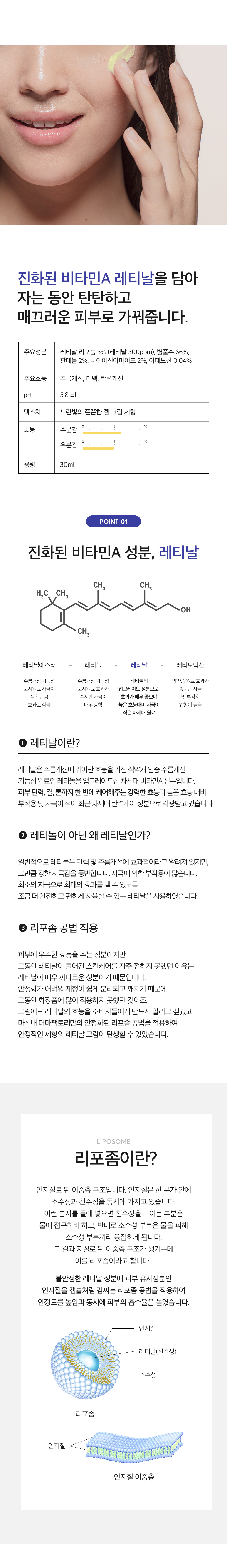 韓國科研護膚品牌 Derma Factory Retinal 300ppm Cream 視黃醛300ppmA醛脂質體微囊美白淡紋保濕面霜 - 30ml