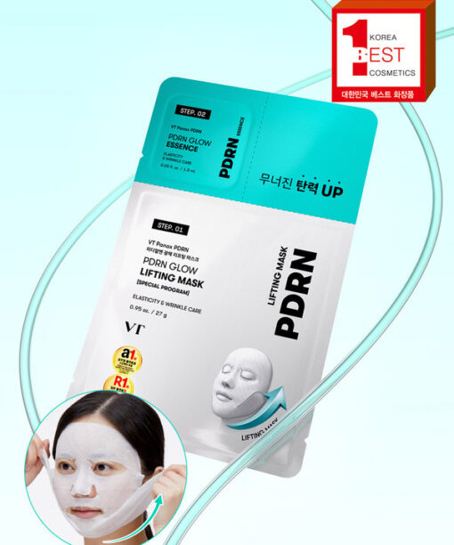 韓國 Daiso X VT PDRN Glow Lifting Mask + Essence Pack 人蔘PDRN 水光提拉緊緻面膜連精華 2 Step 組合包