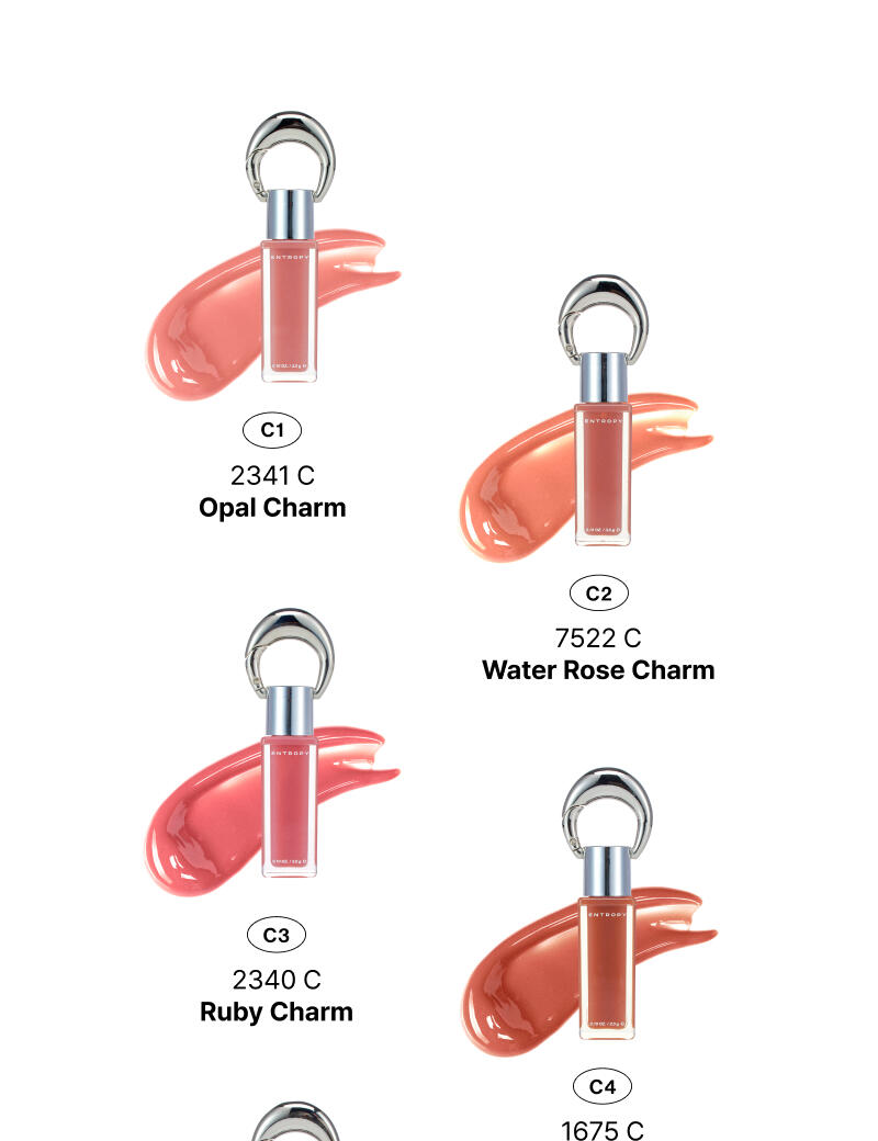 【👜💄掛飾唇釉】 ENTROPY Charm Tint #Glossy Gel Line 時尚金屬扣環✨持久水光唇釉  (#C1-C10) - 10色選擇