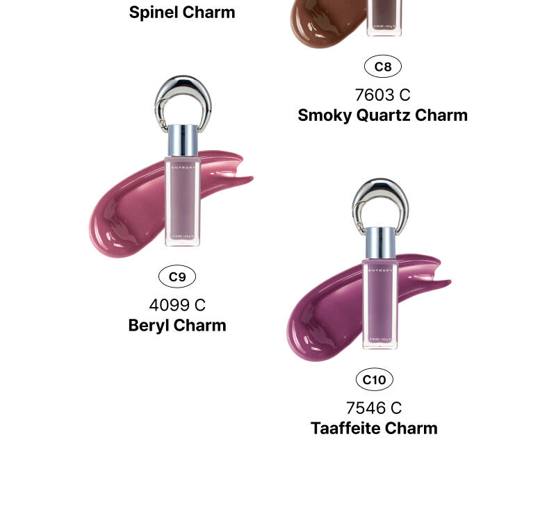 【👜💄掛飾唇釉】 ENTROPY Charm Tint #Glossy Gel Line 時尚金屬扣環✨持久水光唇釉  (#C1-C10) - 10色選擇