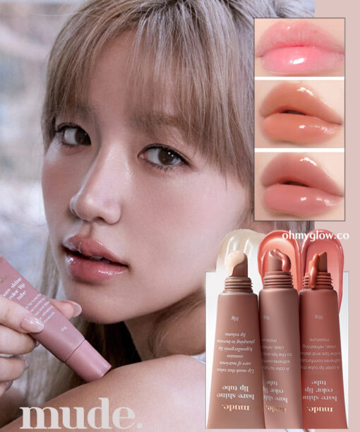新增潤色版～針對乾裂唇 護唇新升級～韓國 Mude Bare Shine Color Lip Tube 玻璃光感✨果凍精華唇膜護唇霜(#00無色, 01-02自然潤色) - 3種選擇
