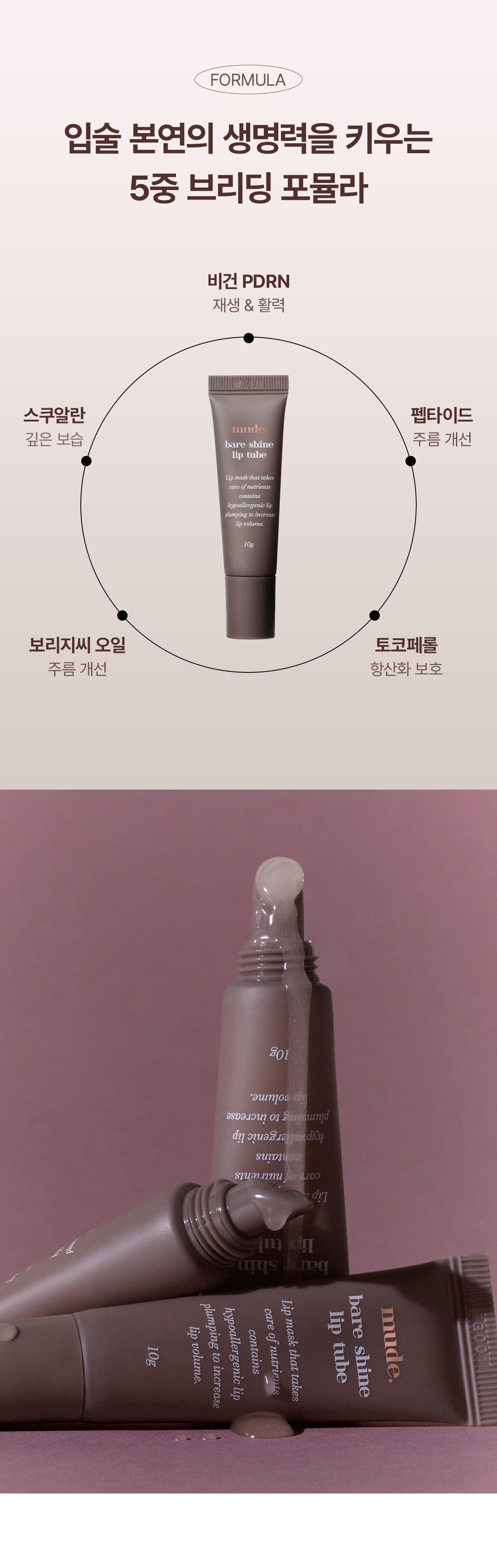 針對乾裂唇～韓國 Mude Bare Shine Lip Tube 玻璃光感✨果凍精華護唇霜