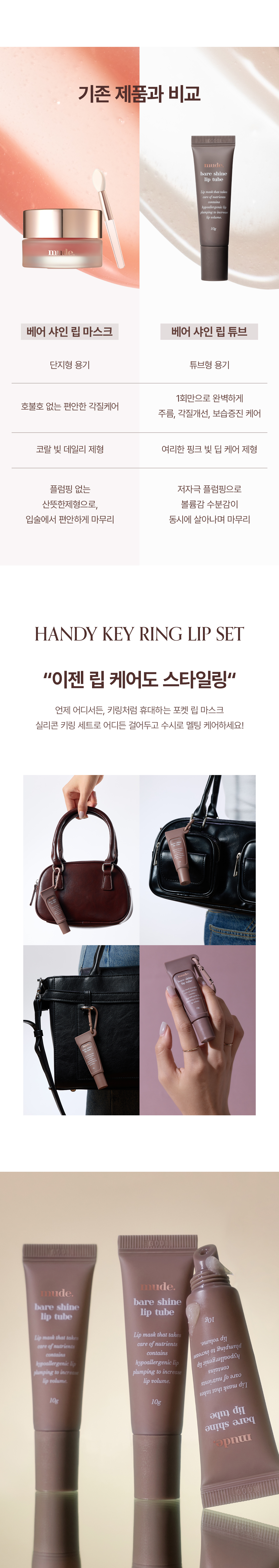 針對乾裂唇～韓國 Mude Bare Shine Lip Tube 玻璃光感✨果凍精華護唇霜