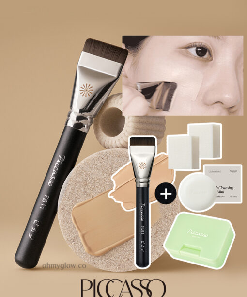 韓國 【超值送化妝海綿&洗掃皂&收納盒】Piccasso FB11 Spatula Base Makeup Set 專業刮刀粉底掃底妝套裝