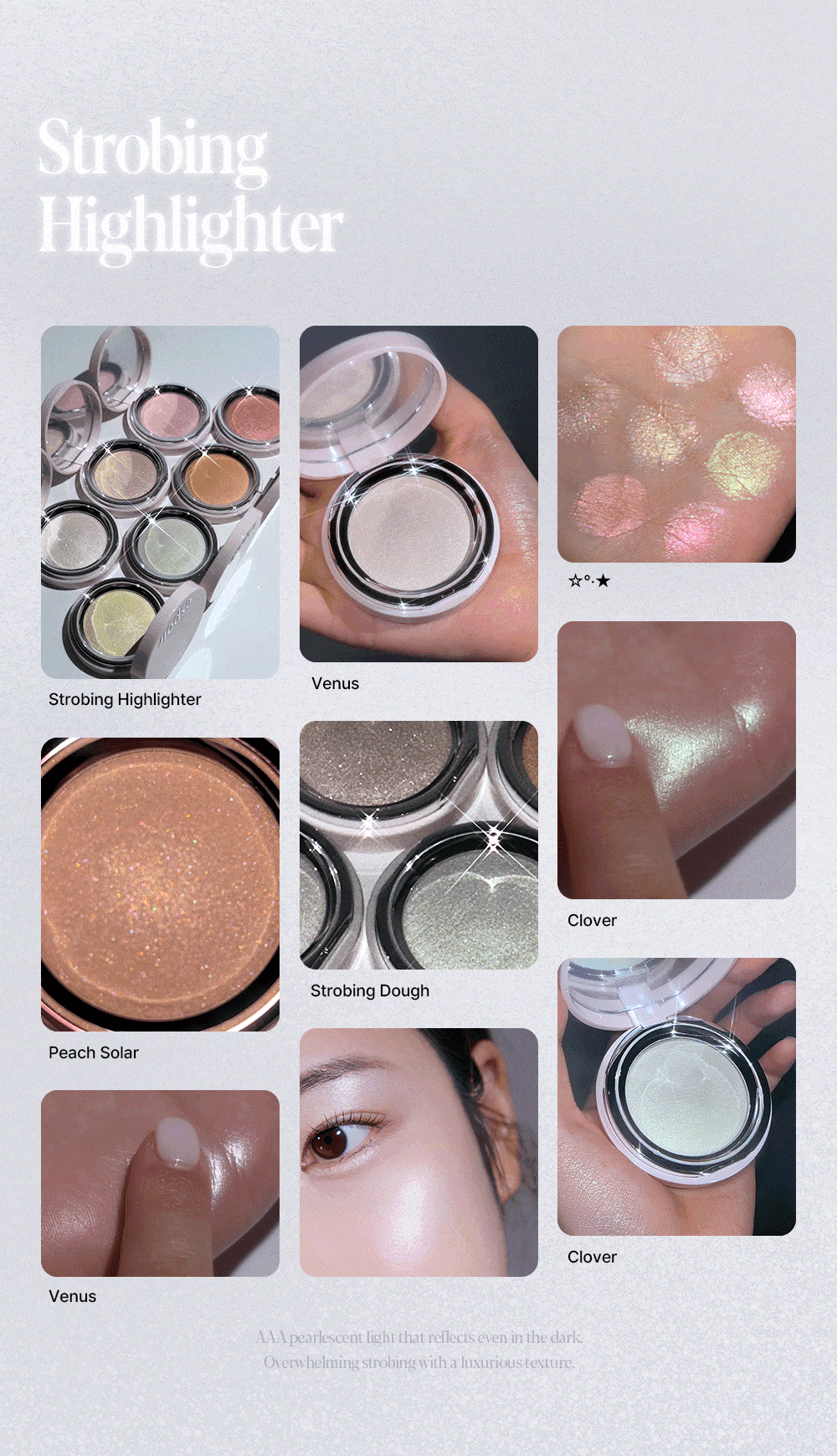 【Galaxy Beam限量色入】韓國 espoir X Winter Strobing Highlighter 義大利製AAA級珍珠閃耀高光澤提亮 (#01-08) - 多種偏光選擇