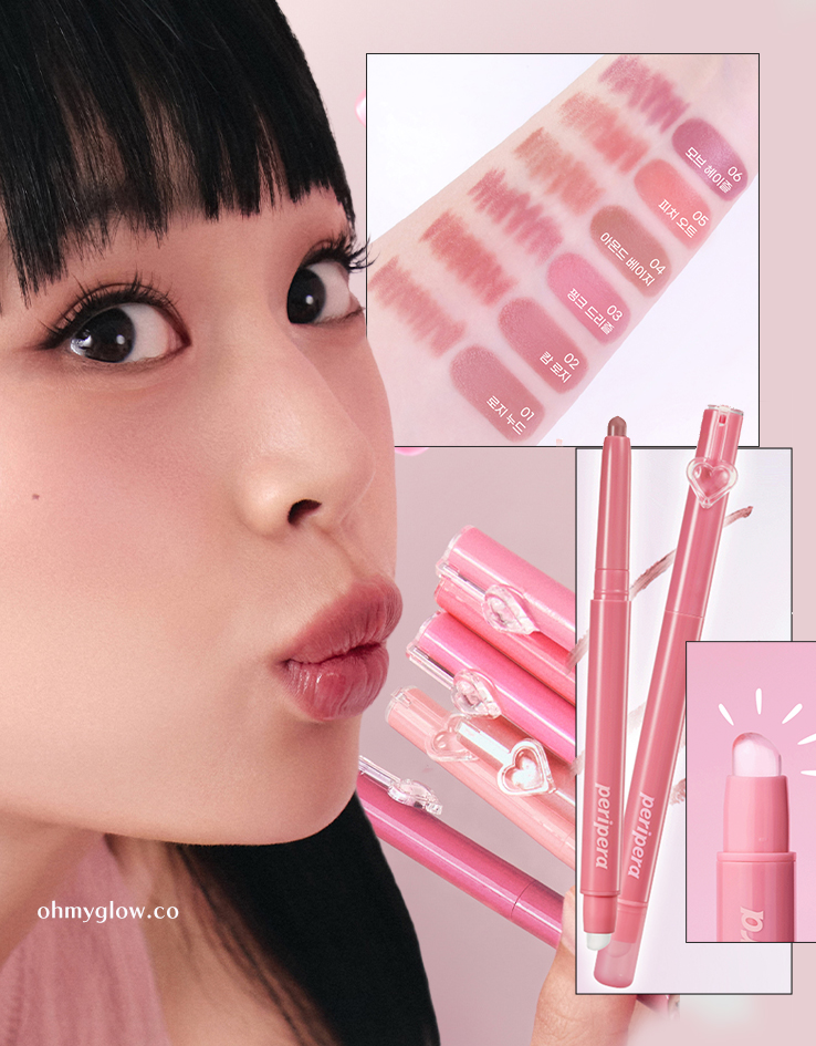 韓國 peripera Puffy Plumping Dew Lip Pencil 微涼豐盈水潤4D立體唇線筆連矽膠果凍唇掃(#01-06) - 6色選擇