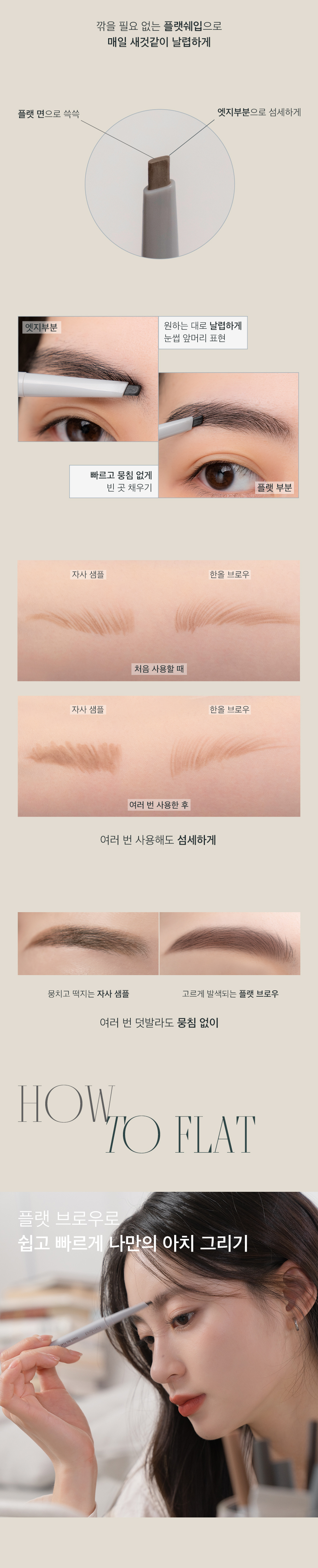 韓國 rom&nd回購王 🏆 Romand Han All Brow (Flat / Sharp)雙頭眉筆(斜角平頭/精細頭) - 多色選擇