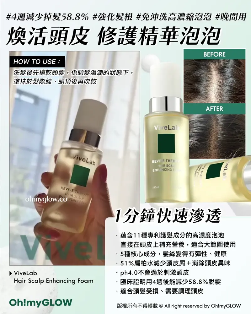 再見塌塌頭👋🏻❣️韓國No.1防脫髮救星😎💫ViveLab育髮專家🌱|100%有效改善頭皮健康💚髮量增倍零難度🧴
\ 煥活頭皮 修護精華泡泡🫧 /
📍 ViveLab|Hair Scalp Enhancing Foam