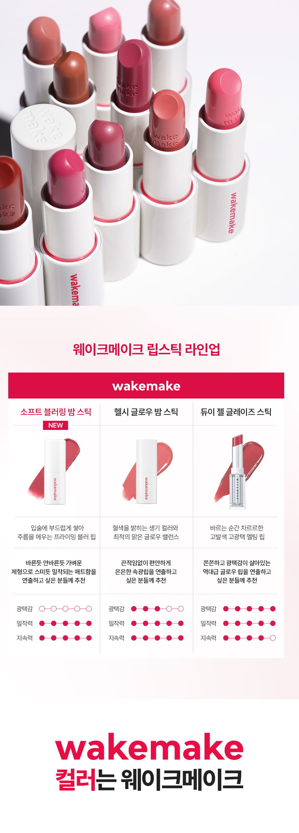 RoseBang系列新色入！日常通勤素顏友好～韓國 Wakemake Healthy Glow Balm Stick 自然血色感光澤唇膏(#01-13) - 13色選擇