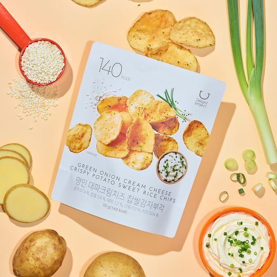 韓國 Delight Project Crispy Potato Sweet Rice Chips 低熱量香脆糯米薯片 (🧀葱忌廉芝士Green Onion Cream Cheese / 🍅Tomato Basil) - 2種口味選擇