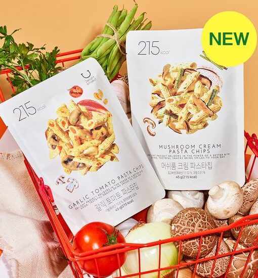 韓國Olive Young 熱賣零食 Delight Project Pasta Chips 低熱量香脆意粉薯片(🍅Garlic Tomato香蒜番茄 / 🍄Mushroom Cream蘑菇忌廉) - 2種口味選擇