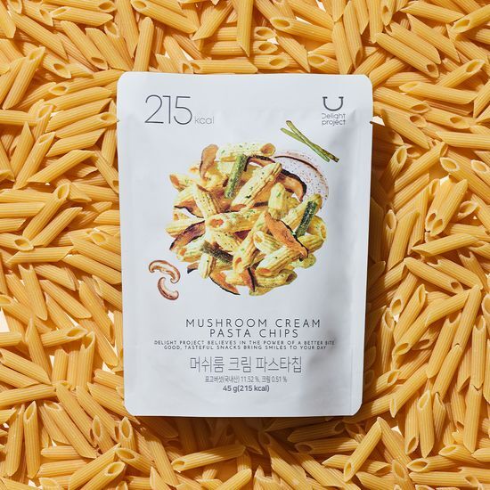 韓國Olive Young 熱賣零食 Delight Project Pasta Chips 低熱量香脆意粉薯片(🍅Garlic Tomato香蒜番茄 / 🍄Mushroom Cream蘑菇忌廉) - 2種口味選擇