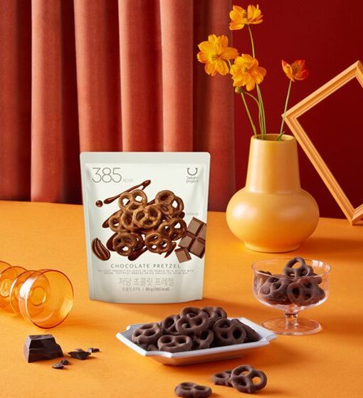 韓國Olive Young零食 Delight Project Pretzel #Chocolate 低糖蝴蝶餅乾朱古力 - 80g