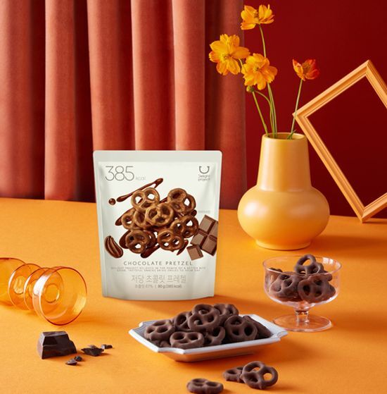 韓國Olive Young零食 Delight Project Pretzel #Chocolate 低糖蝴蝶餅乾朱古力 - 80g