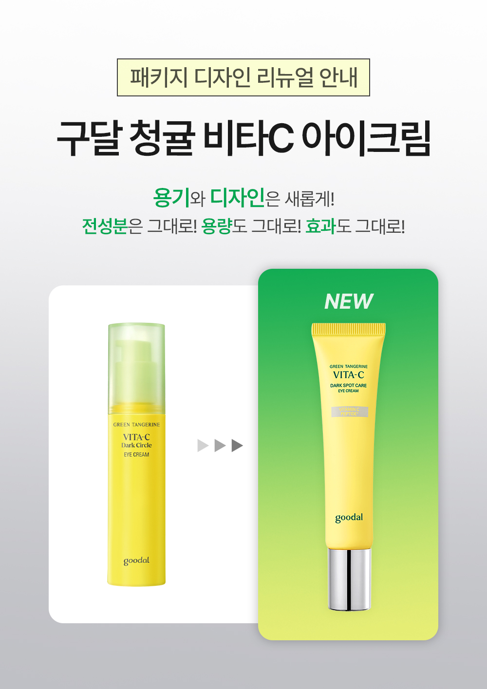 4週亮眼~韓國 Goodal Green Tangerine Vita C Dark Circle Eye Cream 濟州青橘維C告別黑眼圈眼霜 - 30ml