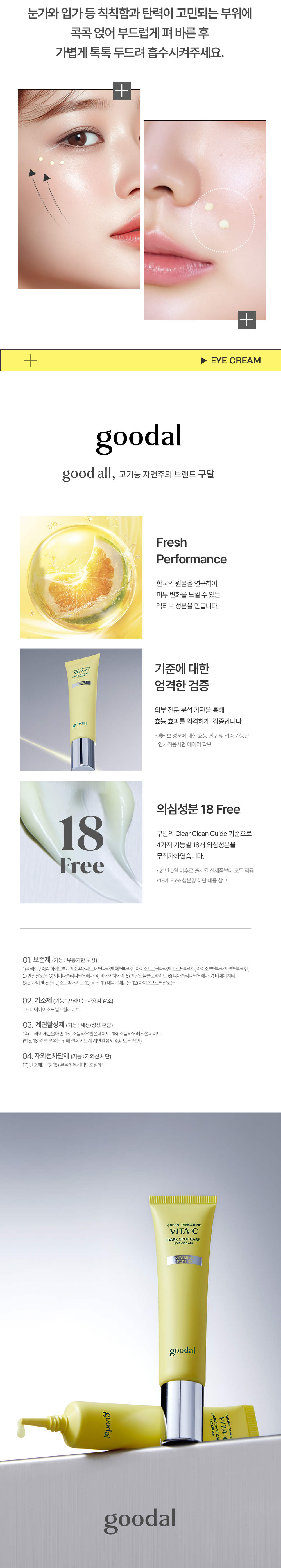 4週亮眼~韓國 Goodal Green Tangerine Vita C Dark Circle Eye Cream 濟州青橘維C告別黑眼圈眼霜 - 30ml