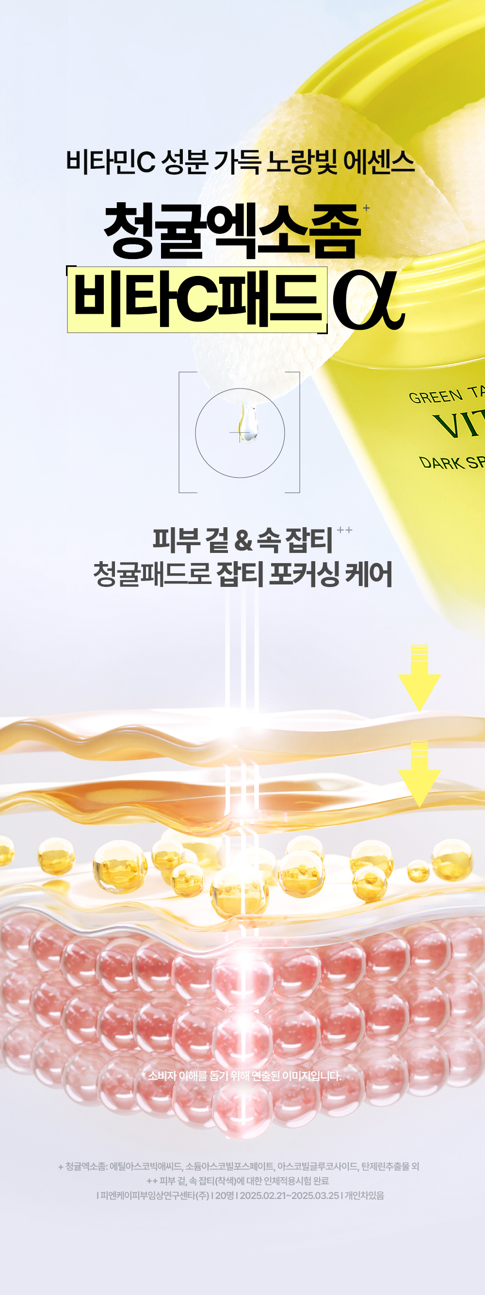 〖新升級Alpha版!濃縮3倍維C〗~韓國 Goodal Green Tangerine Vita C Dark Spot Care Pad Alpha 濟州青橘維C亮白淡斑保濕爽膚棉片 70片裝