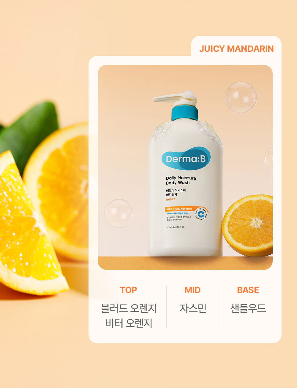 韓國 Derma:B Daily Moisture Body Wash 日常溫和保濕沐浴露 1000ml - 3種香味選擇