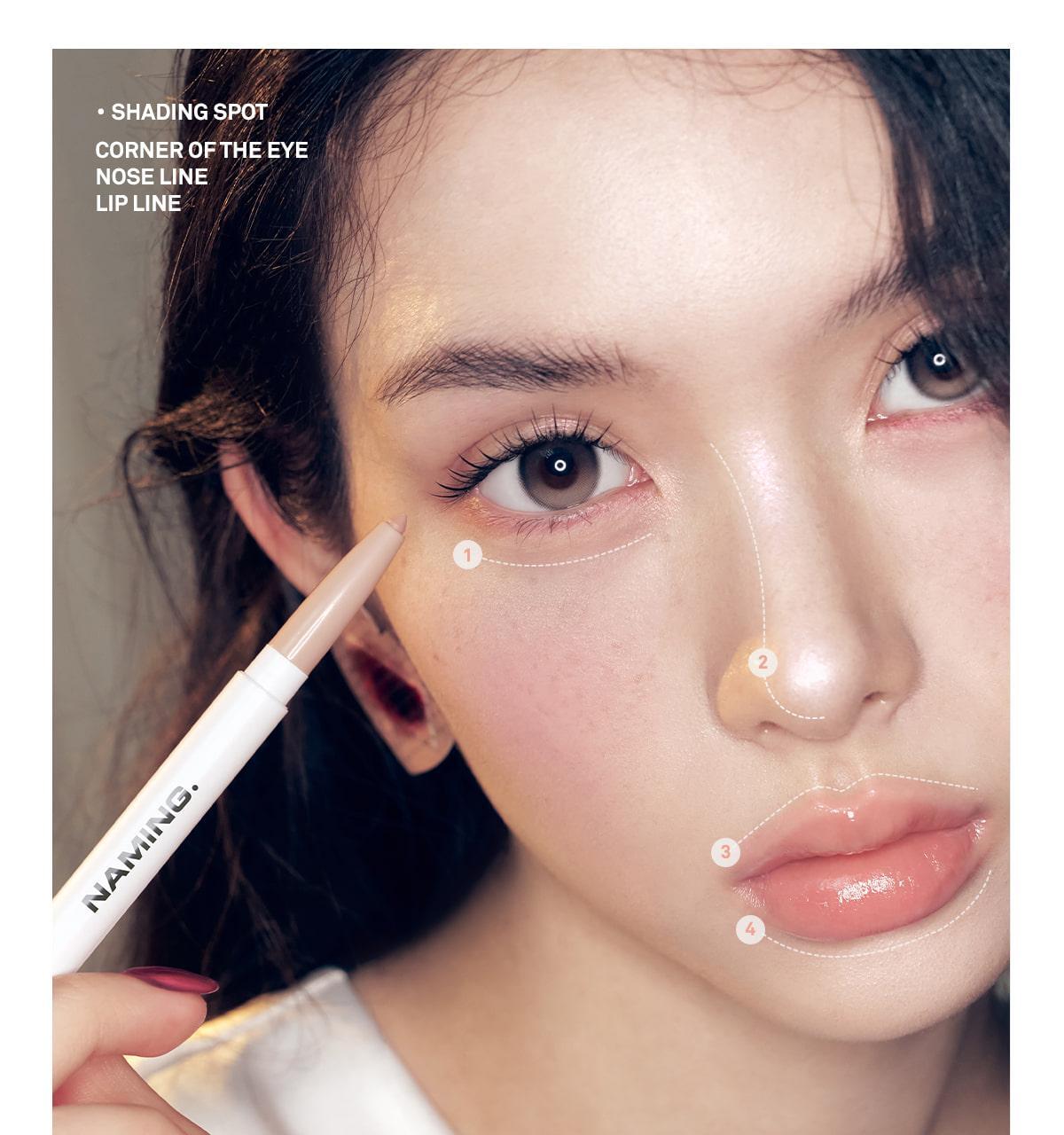 太妍同款愛用！韓國 Naming NM. Perfectail Eye Designing Pencil Dual Liner 完美立體眼型雙頭眼影臥蠶筆(打底＋閃亮) - 3色選擇