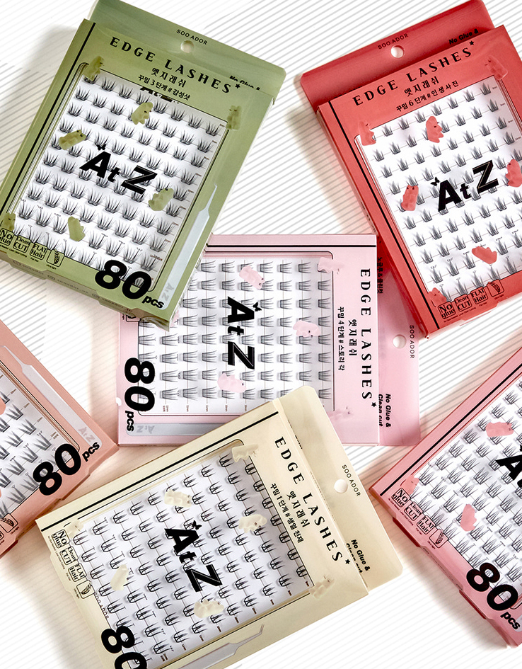 內附睫毛夾～韓國 SOOADOR No Glue Clean Cut Edge Lash 女團級分束式免膠睫毛 - 6款選擇