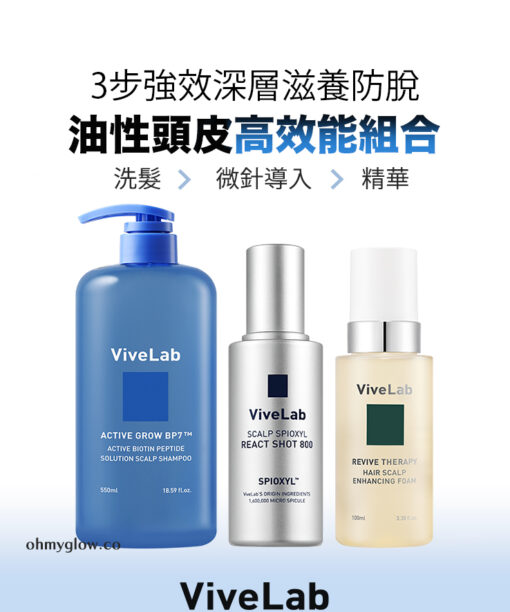 【強效防脫去油 深入呵護頭皮八層】☆皇牌組合☆ 韓國 ViveLab Active Biotin Peptide Solution Scalp 3 Step Set 生物素胜肽3步全面強效深層滋養防脫護理組合