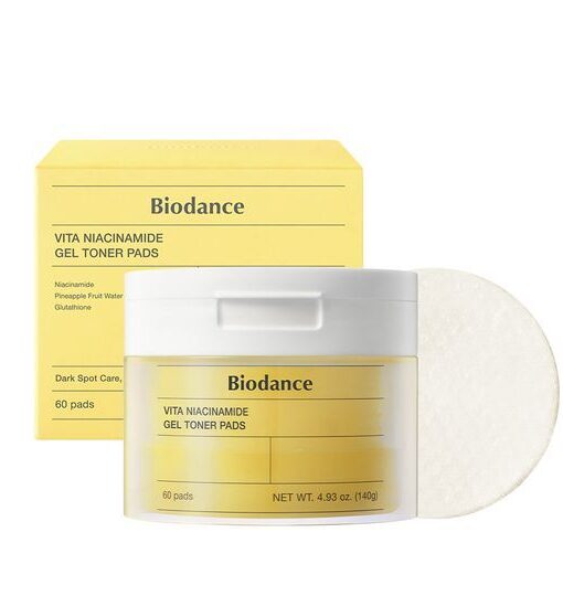 韓國 Biodance Vita Niacinamide Gel Toner Pads 維他煙酰胺 X 穀胱甘肽提亮水凝膠爽膚濕敷果凍棉片 - 60片裝