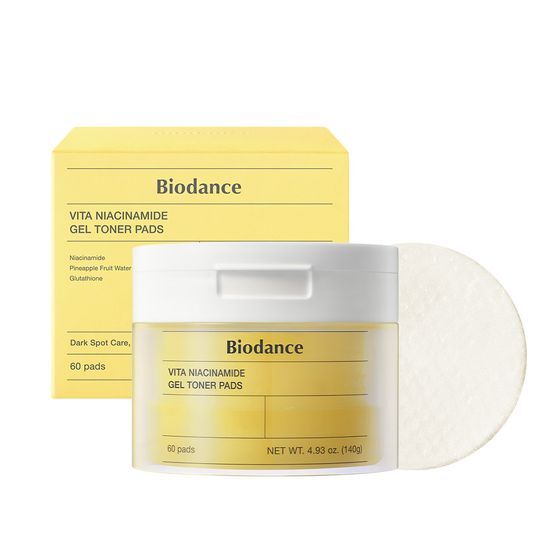韓國 Biodance Vita Niacinamide Gel Toner Pads 維他煙酰胺 X 穀胱甘肽提亮水凝膠爽膚濕敷果凍棉片 - 60片裝